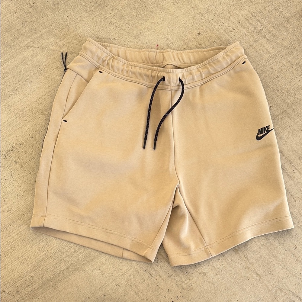 Nike Tan Athletic Shorts with Elastic Waistband